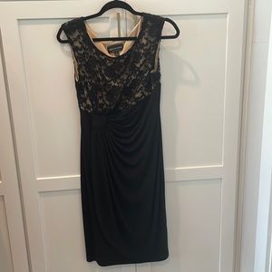 Black dress with lace top detail